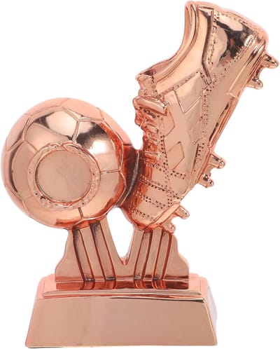 Voetbal Trofee - Gouden Award - Speler Prestaties - Gedetailleerd Design - 15 x 13 cm - Lichtgoud