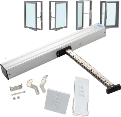 Elektrische Raamopener - Kettingopener Dakraam - Ventilatie Klimaatbeheersing - Dubbellaags Metalen Ketting - 300-1000 mm - Zilver
