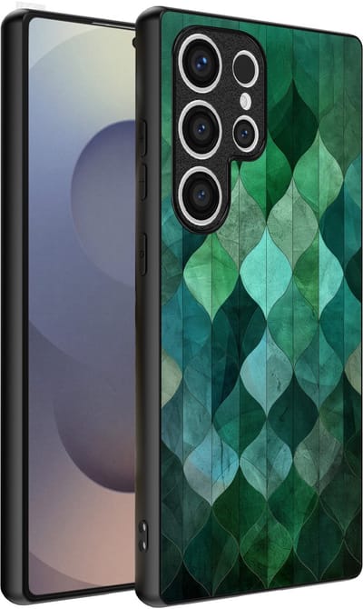 Smartphonica Telefoonhoesje Geschikt voor Samsung Galaxy S25 Ultra met groene bladeren opdruk - TPU backcover case green leafs design geschikt voor Samsung Galaxy S25 Ultra