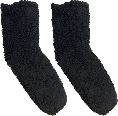 Fluffy Wintersokken voor Dames - Warme Huissokken - Zwart - 3BMT®