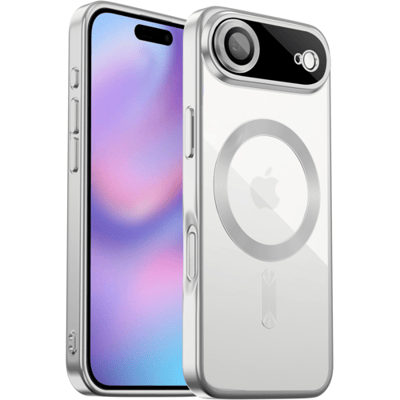 Coverzs luxe Magneet hoesje geschikt voor iPhone Air met camera cover (zilver) – premium magnetisch case met sterke bescherming en perfecte pasvorm