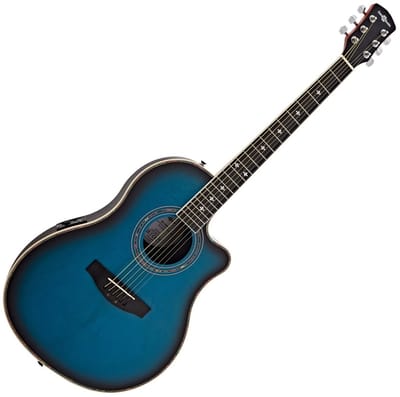 Roundback Elektro-Akoestische Gitaar van Gear4music, Blue Burst