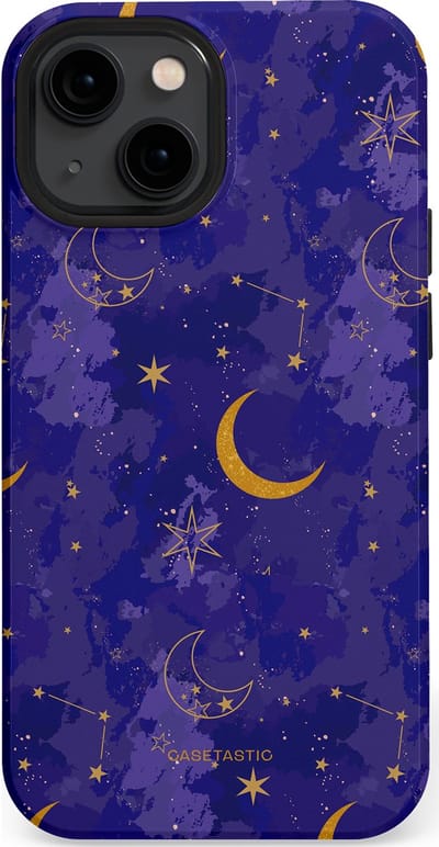Casetastic Hoesje Geschikt voor Apple iPhone 13 Mini Magsafe - Stijlvolle Beschermende Duo-layer Case - Sterrennacht