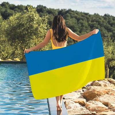 Nationale Oekraïense vlag Handdoek Sneldrogende Strandhanddoeken Zijn Geschikt Voor Zwembaden Kamperen Yoga En De Sportschool W75*H150(CM)