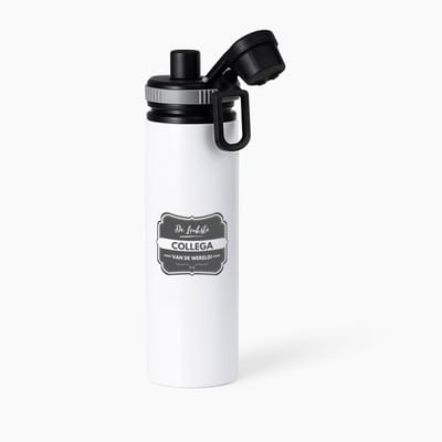 Hacebo® - De leukste collega waterfles met draaidop grijs - Collega - beste collega - werk - afscheidscadeau - verjaardagscadeau - kado - water fles - 850ML