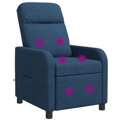 vidaXL - Massage - Relaxstoel - Blauw - Stof