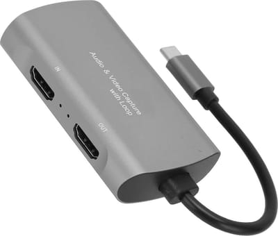 DrPhone STR1 - USB-C Hub - HD-video- en audio-opname - HD 4K/1080P 30HZ - HDMI Vrouwelijk IN - HDM Vrouwelijk OUT + Video Capture Card Met LOOP