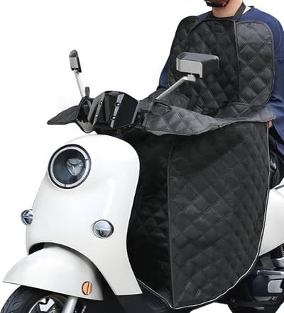 Zonwering Scooter - Universele Scooterdeken met Reflecterende Strepen voor Zomer en Regenbescherming, Polyester Beendeken, Zwart