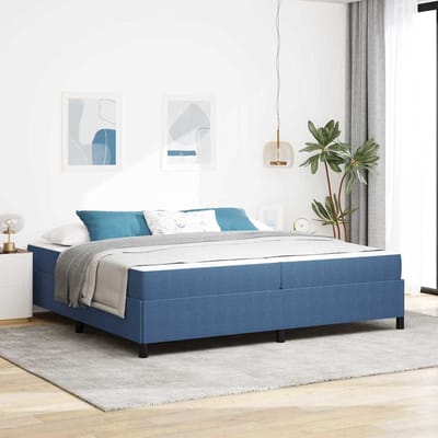 vidaXL - Bedframe - met - matras - Blauw - 200 - x - 200 - cm - Stof