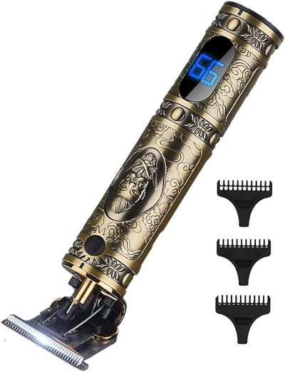 Haartrimmer Draadloos - Tondeuse Baardtrimmer - Persoonlijke Verzorging - T-Blade Precisie - 3 Opzetstukken - Goud