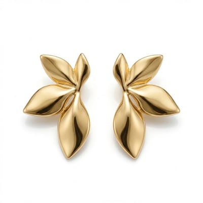 Goudkleurige oorbellen voor dames – oorstekers met blad design – elegante oorbellen in bladvorm