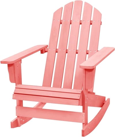 Schommelstoel buiten - Tuinstoel hout - Buiten ontspannen - Ergonomisch ontwerp - 70 x 915 x 92 cm - Roze