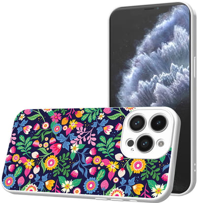 Smartphonica Telefoonhoesje Geschikt voor iPhone 11 Pro met Bloemen opdruk - TPU Back Cover Case Flower Design - Wit geschikt voor iPhone 11 Pro