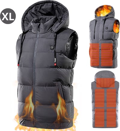 Bovista Verwarmde Bodywarmer - Heated Vest - Elektrische Bodywarmer - Extra Warm - Water Afstotend - Oplaadbaar - Unisex - Maat XL - Grijs