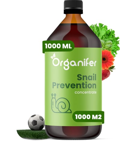 Snail Prevention 1000ml - Concentraat voor 1000m2 - Slakkenwering - Plantversterkend- Tegen Slakken - Verjagende werking op Slakken, Rupsen, Wild en Gevogelte - Voorkom Overlast en Schade - 100% Natuurlijk - Organifer (Alternatief Slakkenkorrels)