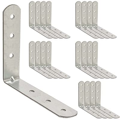 Hoekverbinders 80 x 80 x 16 - Duurzame metalen verbindingen voor meubels - 20 stuks
