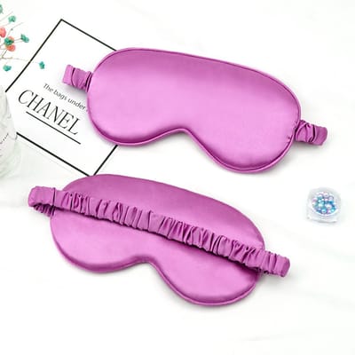 SUNMOOL Slaapmasker - Zijden Slaapmasker - Oogkapje - Oogmasker - Verstelbaar Oog Masker - Blinddoek - Nachtmasker - 20 x 9.5cm - Paars
