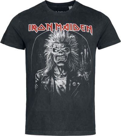 Iron Maiden Eddie Half Circle Heren T-shirt - antraciet - 4XL