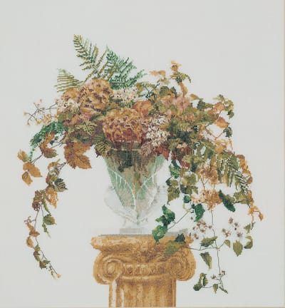 Thea Gouverneur - Borduurpakket met telpatroon - 1083A - Voorgesorteerde DMC Garens - Herfst - Aida - 53 cm x 56 cm - DIY Kit