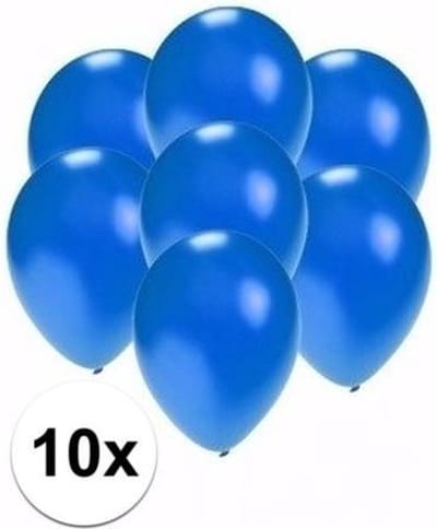 Kleine 12cm metallic blauwe party ballonnen 10x stuks - Feestartikelen/versieringen verjaardag
