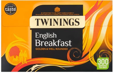 Twinings English Breakfast Tea 300 Theezakjes - 100% Zwarte Thee Suikervrij, Vegan, Biologisch Afbreekbare Theezakjes | Natuurlijk & Duurzaam met Kajal Sticker