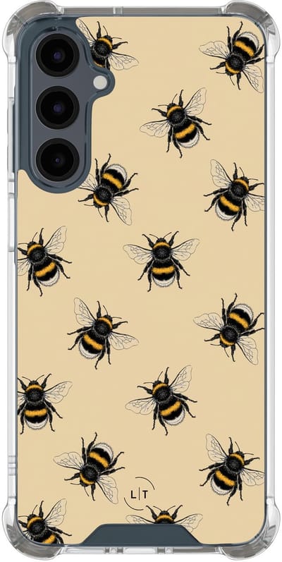 Shockproof hoesje - Geschikt voor Samsung Galaxy A16 - Bijen print - Extra sterke case - TPU/polycarbonaat - Print / Illustratie - Geel, Transparant