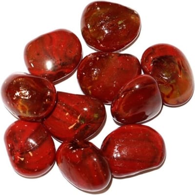 Concorde Decoratie/hobby stenen/kiezelstenen - 3x - edelstenen kleuren rood - 250 gram / 2 a 3 cm