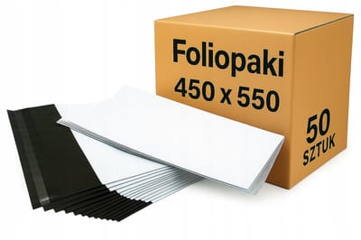 M-FOLIE - Kuriertas Folieenvelop - 450x550mm - 4XL - Witte Buitenzijde, Zwarte Binnenzijde