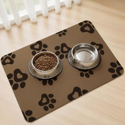 Waterabsorberende Voer- en Watermat voor Honden en Katten, Antislip, Vlekbestendig, Sneldrogend (60x90cm)