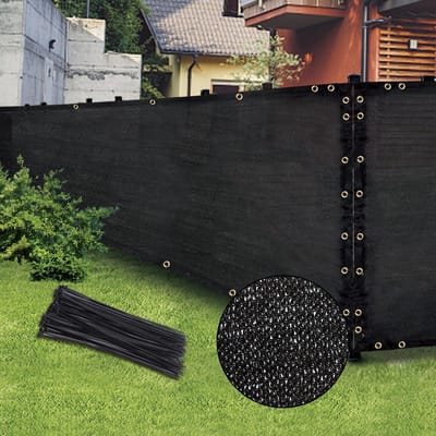 Zwart Privacy Scherm Voor Hek 150cm x 15 Meter - UV-bestendig Gaas voor Tuin en Balkon