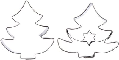 Koekjessnijder Edelstaal Kerstboom 4,5 cm 2 stuks - Vormen - Uitsteekvorm - Cookie - Cutter - Uitsteekvormpjes - Koekjes - Bakken