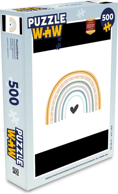 Puzzel Regenboog - Hartje - Stippen - Pastel - Kinderen - Legpuzzel - Puzzel 500 stukjes