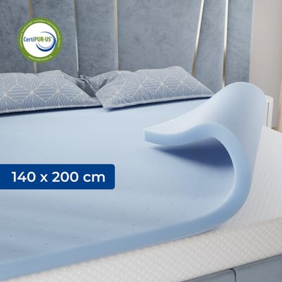 CozySense® Traagschuim Topper 140x200 - Matras Topper met Open Luchtkanalen voor Ademend Comfort - Gel-Geïnfuseerd - CertiPUR-US® - Medium - 6 cm