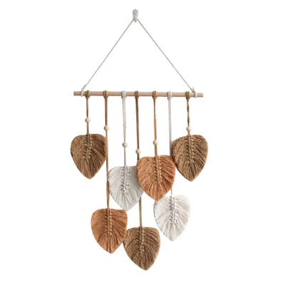 Wandkleed - Bohemian Wandtapijt - Leaf Wandkleed - Stoffen wanddecoratie - Slaapkamer wandtapijt - Wanddecoratie - Geweven katoenen touw - 80*40cm - Khaki - 1stuk