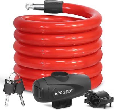 Fiets Kabel - Spiraalslot - Fiets Beveiligen - Extra Dik - 120cm - Rood