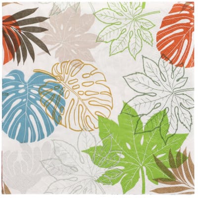 10x 20 Servetten 3-laags 1/4 vouw 33 cm x 33 cm Various Leaves