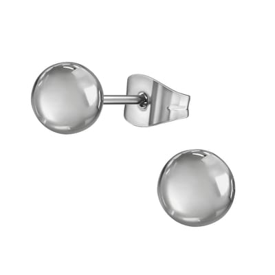 CS Joy - bal ronde oorbellen - Chirurgisch staal - basic rond oorknopjes - 6 mm