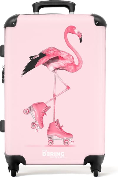 NoBoringSuitcases.com® - Roze kindertrolley - Trolley koffer meisjes - 20 kg bagage