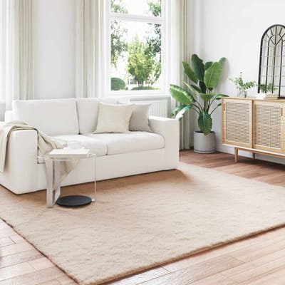 vidaXL - Antislip - vloerkleed - van - imitatie - konijnenbont - OLITE - Taupe