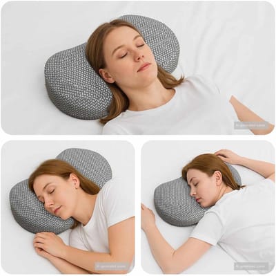 Neksteunkussen - Slaapkussen Bedkussen - Ontspannen Zitten - Ademend Materiaal - 53 x 34.5 x 10.5 cm - Grijs