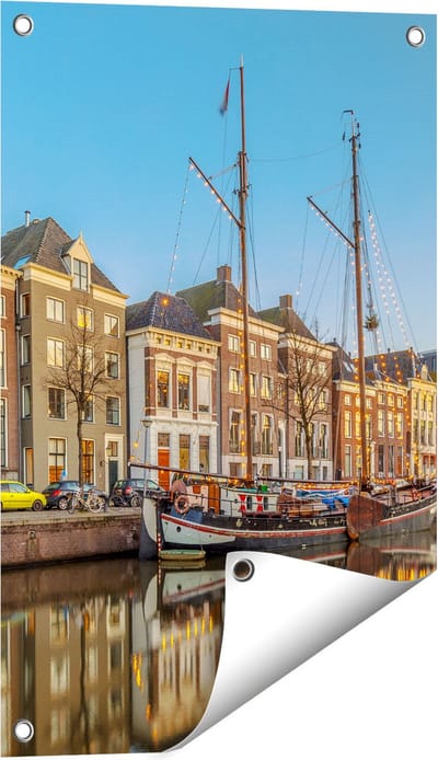 Gards Tuinposter Groningen Hoge der A Haven - 40x60 cm - Tuindoek - Tuindecoratie - Wanddecoratie buiten - Tuinschilderij