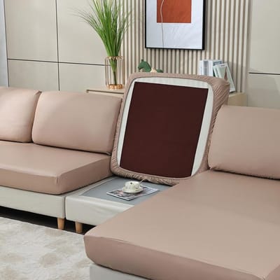 Housse de coussin de canapé imperméable en Pu, housse de protection de siège de canapé à haute élasticité, housse de protection de meubles pour salon Back Cushion Cover kaki