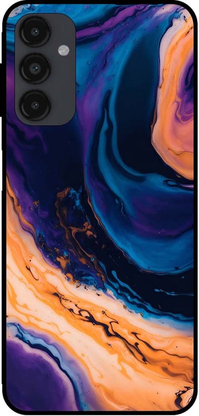 Smartphonica Telefoonhoesje voor Samsung Galaxy A24 4G marmer look - backcover marmer hoesje - Blauw geschikt voor Samsung Galaxy A24 4G