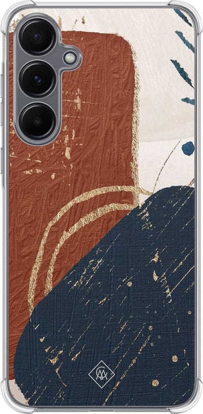 Casimoda® hoesje - Geschikt voor Samsung Galaxy A35 5G - Abstract Terracotta - Shockproof case - Extra sterk - TPU/polycarbonaat - Multi, Transparant