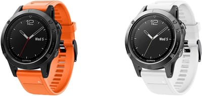 Strap-it Bundel van 2 Siliconen Banden - Geschikt voor Garmin Fenix 5/6 - Horlogeband / Polsband / Armband / Sportarmband - Siliconen Armband - Oranje & Wit - Waterbestendig & zweetbestendig