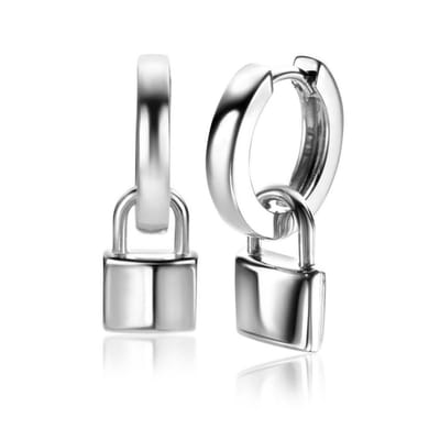 Zinzi gold plated zilveren oorbedels parels wit 6mm ZICH1749WG (excl. oorringen)