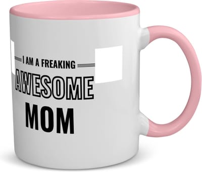 Akyol - i am a freaking awesome mom koffiemok - theemok - roze - Mama - de meest geweldigste moeder - moeder cadeautjes - moederdag - verjaardagscadeau - verjaardag - cadeau - geschenk - kado - gift - moeder artikelen - 350 ML inhoud