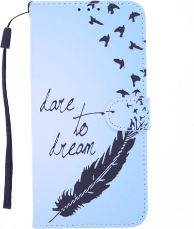 LuxeBass Boekhoesje met print geschikt voor Apple iPhone 12 - Love To Dream gsm hoesje - telefoonhoes - telefoonhoesjes