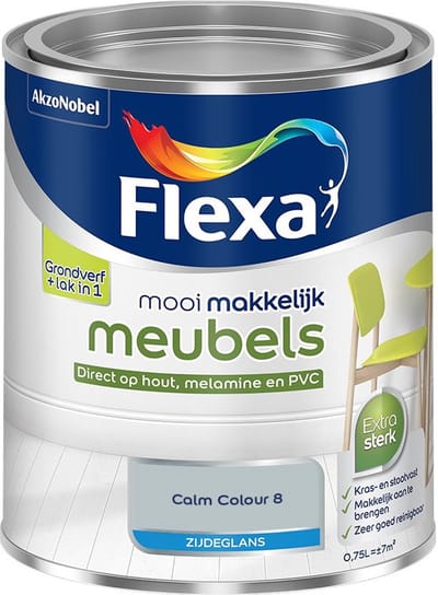Flexa - Mooi Makkelijk Meubels Zijdeglans - Calm Colour 8 - Mengverf - 750 Ml