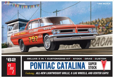 AMT Modelbouwpakket Militaire voertuigen - 1392 Super Stock-Rauto Pontiac Catalina uit 1962 - 3 in 1 Stock - Drag of Custom Plastic - 1:25 - Modelbouw
